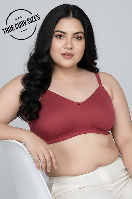 Zivame True Curv Double Layered Non Wired Full Coverage Super Support Bra - Garnet Rose Buy Zivame True Curv Double Layered Non Wired Full Coverage Super Support Bra - Garnet Rose